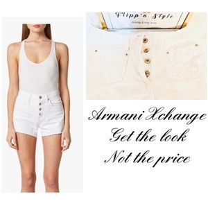Rare Button up Armani exchange denim shorts